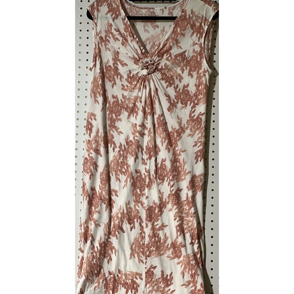Garnet Hill Maxi Dress Twist V Neck Floral Toile Medium Boho Trad Homestead - Picture 1 of 13
